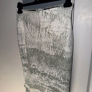 Gray and White Patterned Skirt